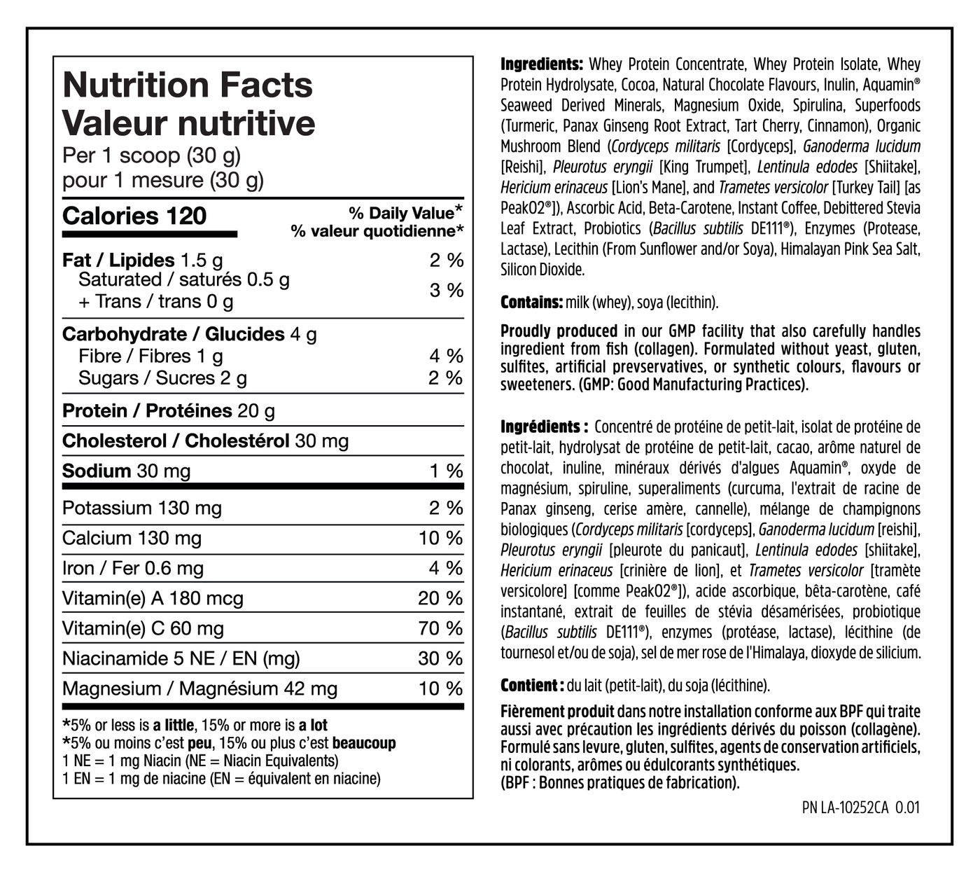 Boosted Immuno Whey - Nutrition Facts
