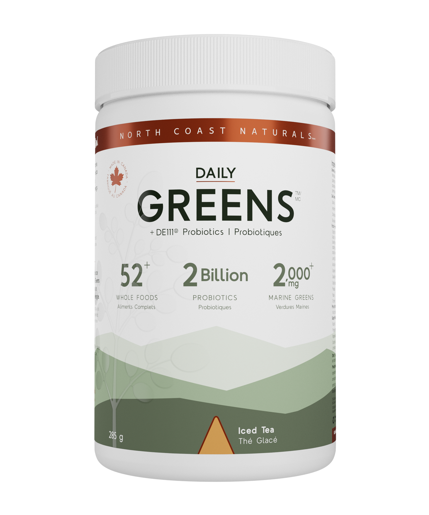 North Coast Naturals Daily Greens supplement container on a white background