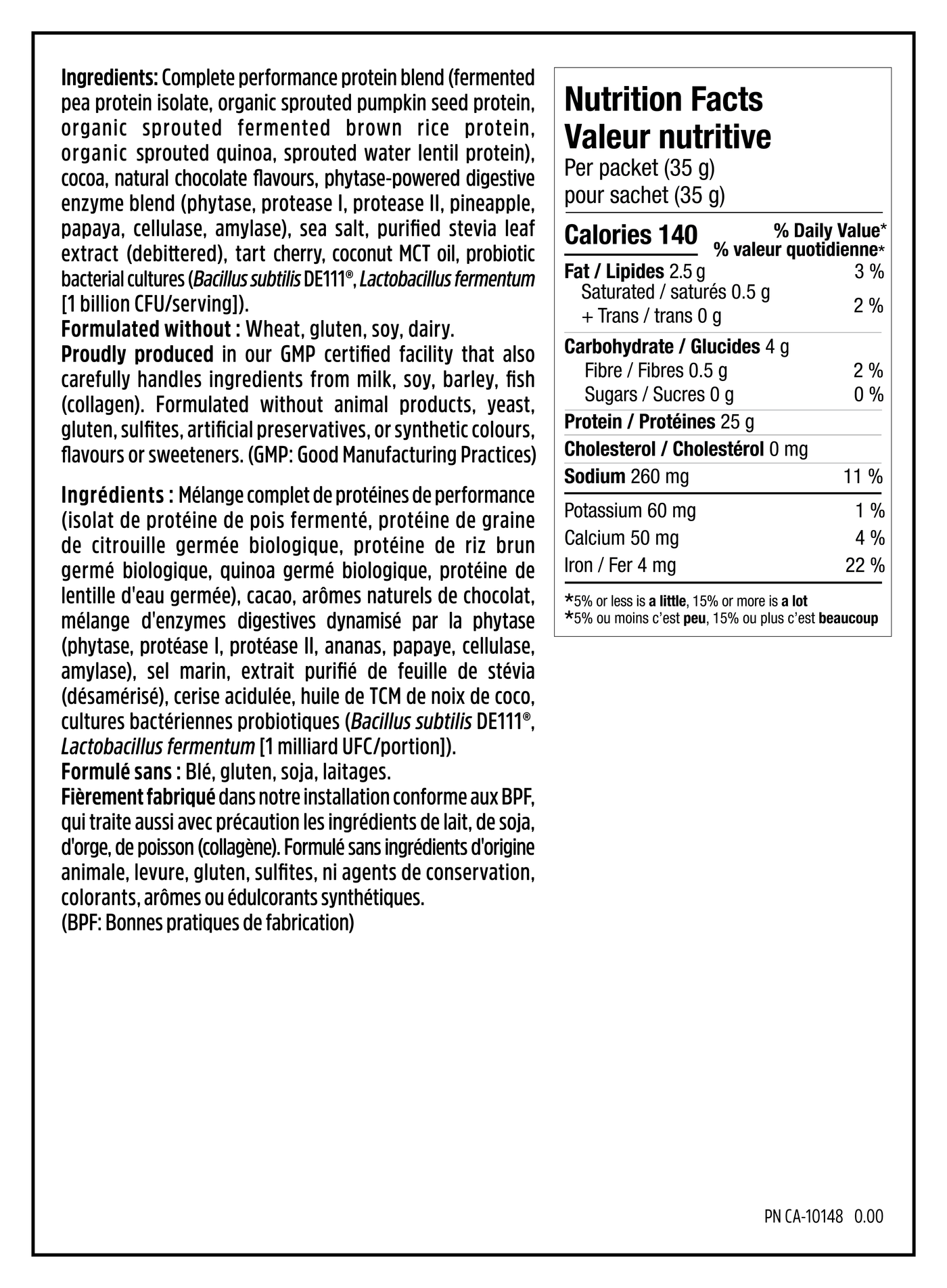 Boosted Plant Protein - 34g - Nutrition Facts