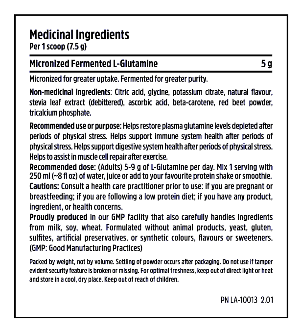 Fermented Glutamine - 300g - Orange - Nutrition Facts