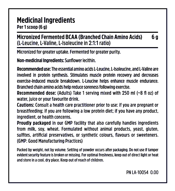 Fermented BCAA - Nutrition Facts