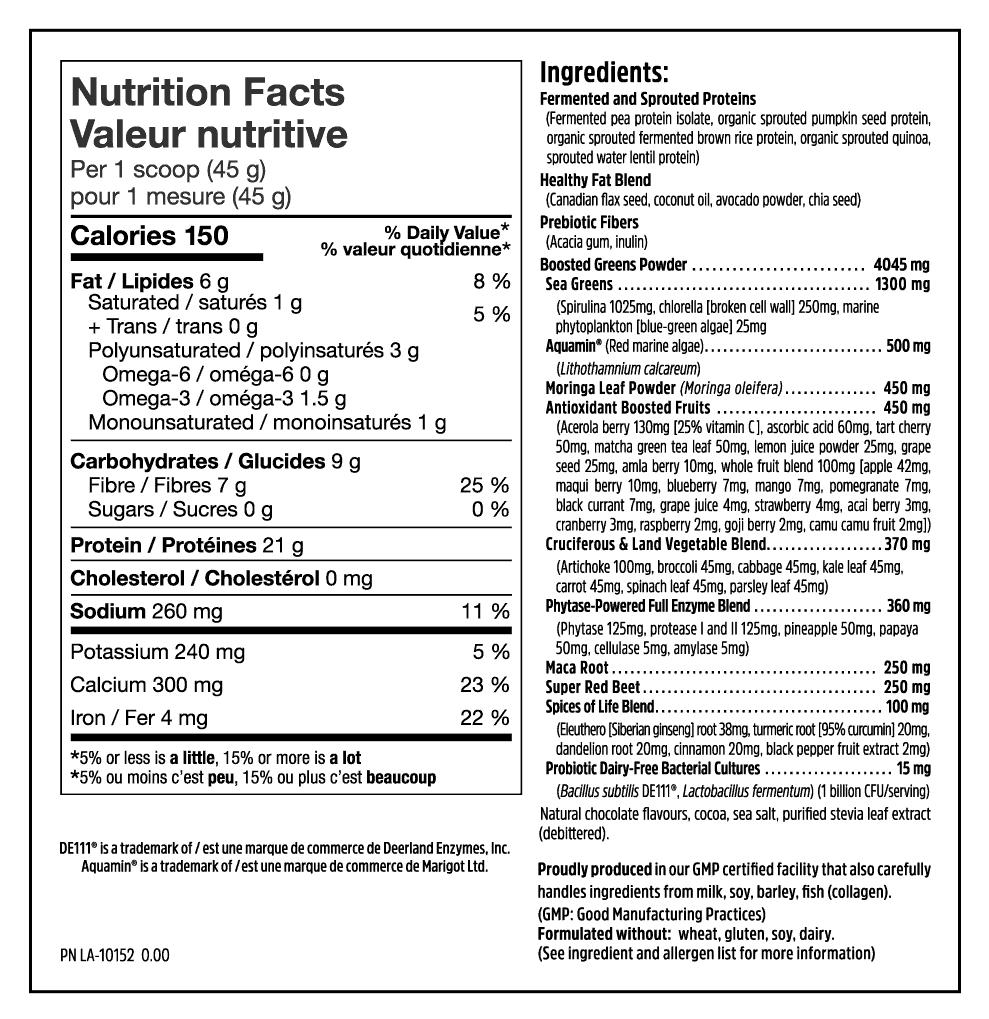 Boosted Vegan All-in-one - 840g - Nutrition Facts